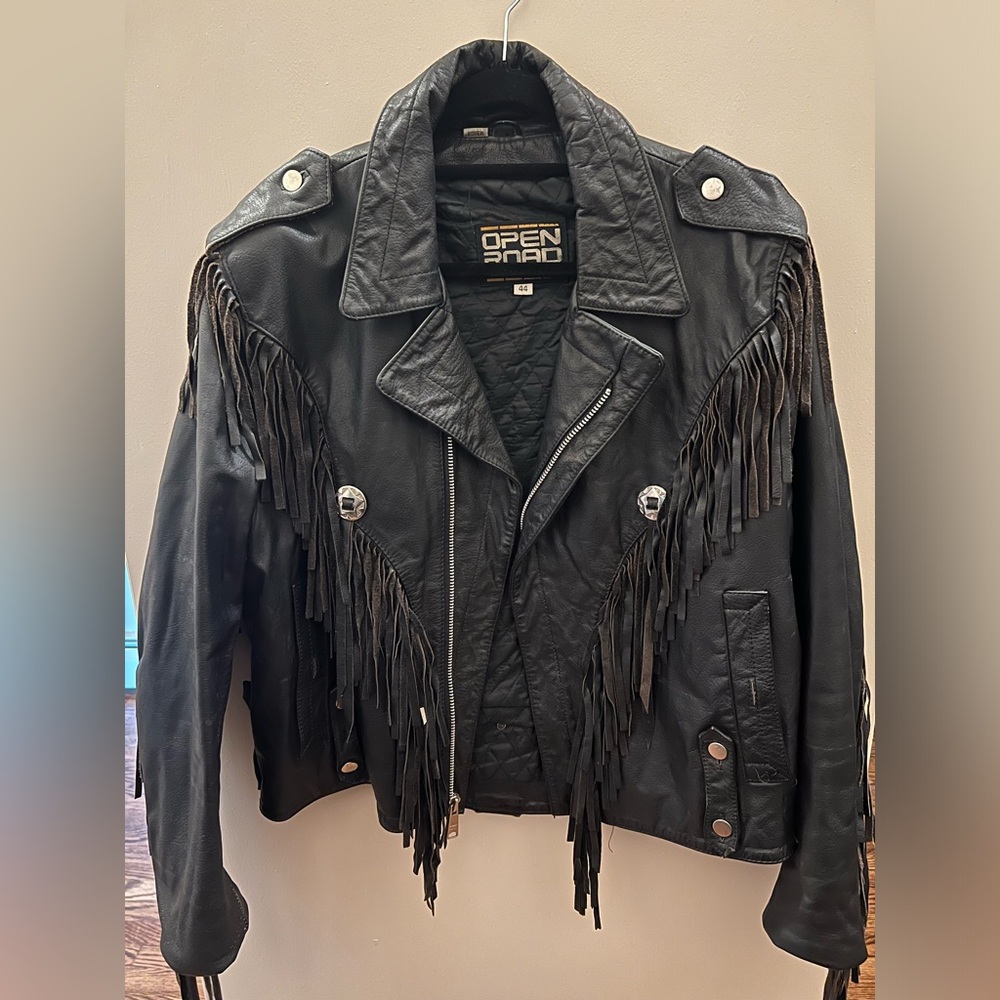 Leather Fringe moto jacket